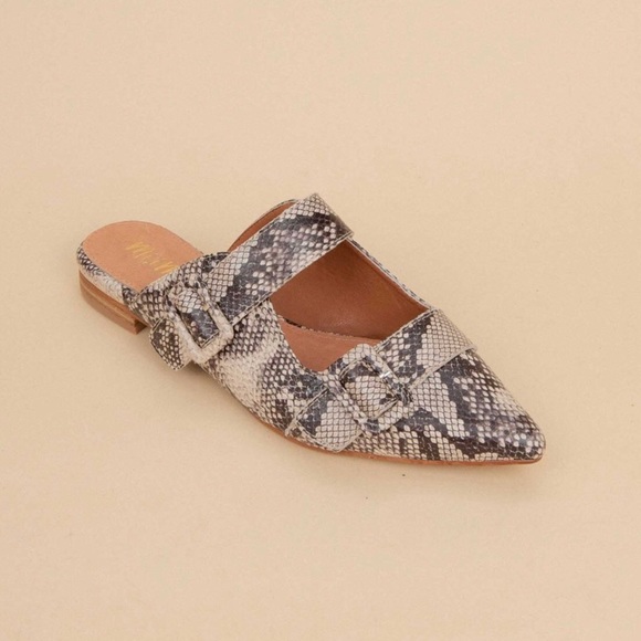 Snake Print Flats - Mi.iM “Hannah” Mules - Picture 4 of 4